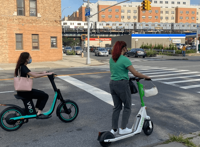 sharing electric scooter in Bronx